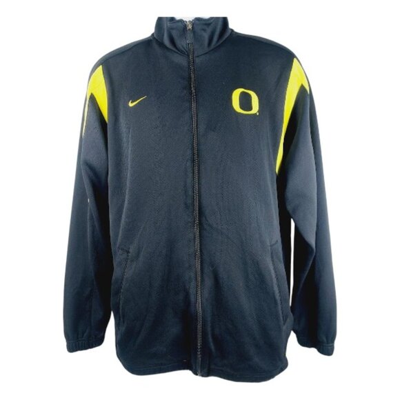 Nike Men's Black Neon Therma Fit Dry Oregons Duck Sports Track Jacket Size M - Picture 1 of 15